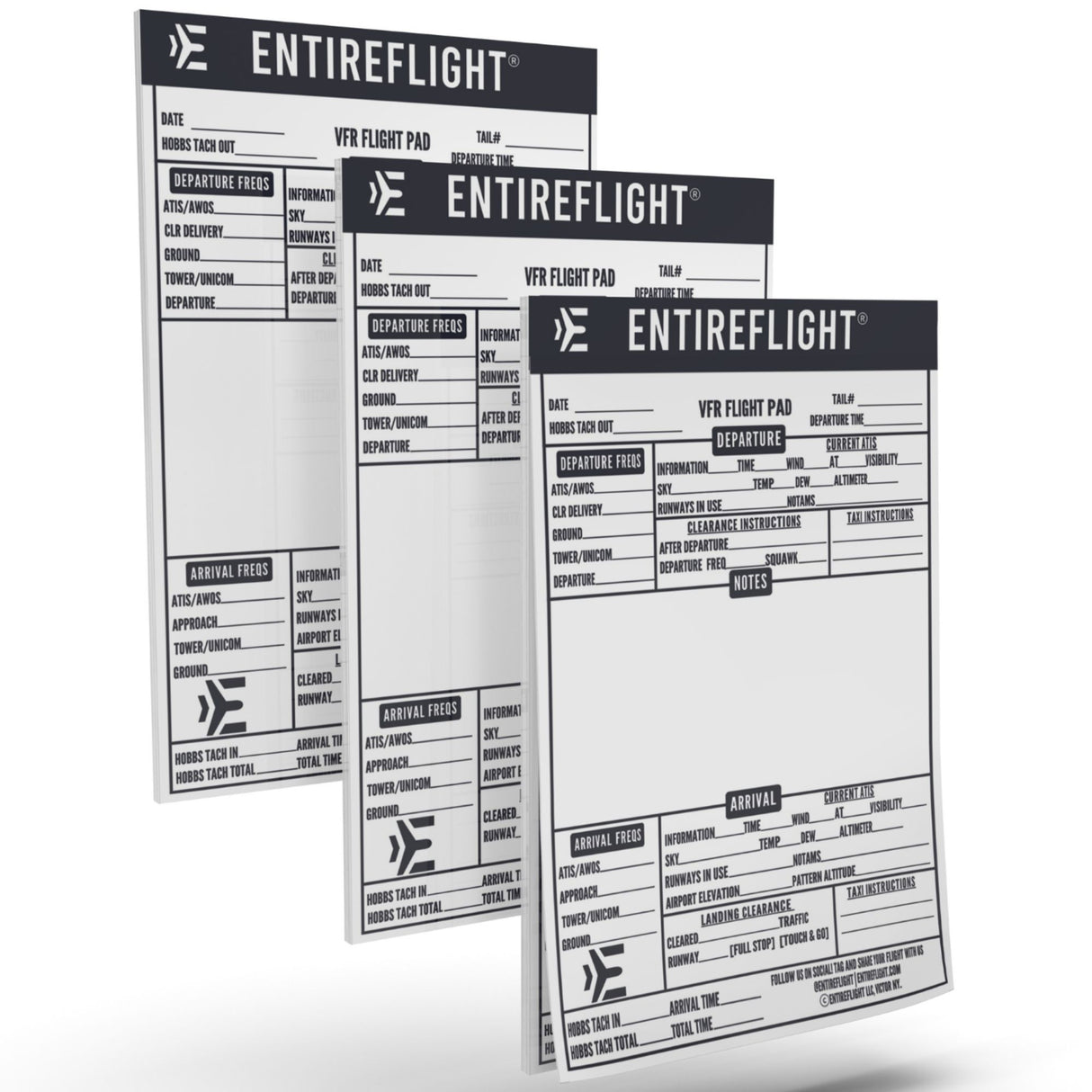 3 Pack of VFR Pilot Flight Notepad