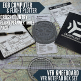 STUDENT PILOT BUNDLE - Aviation Pilot Kneeboard, E6b Flight Computer Plus Plotter & Cross Country Planning Notepad