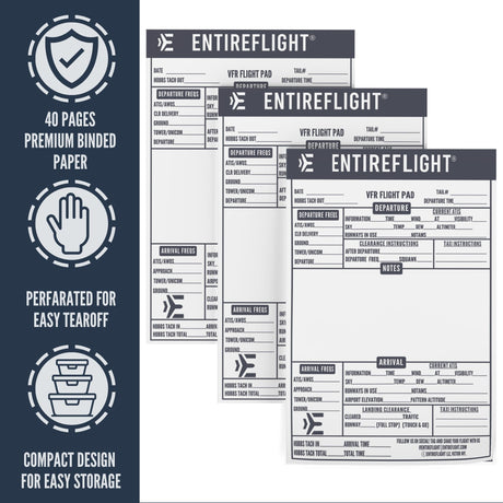 40 pages premium bound and perforated VFR notepad paper