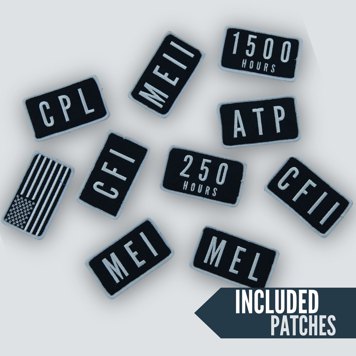 Commercial Pilot Progress Patches, Pilot Hook & Loop Patch Set for Tactical Bags, Patch Set For EntireFlight Venture Flight Bag