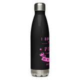 EntireFlight Stainless Steel Water Bottle Hot Pink on Black -  Say You're a Pilot Without Saying You're a Pilot - Gifts for Pilots - Aviation Humor